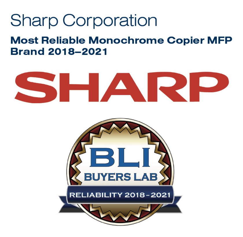 Sharp Awarded Most Reliable Mono Photocopier Range